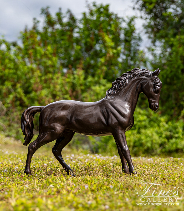 Bronze Statues  - Regal Bronze Horse Statue - BS-1374